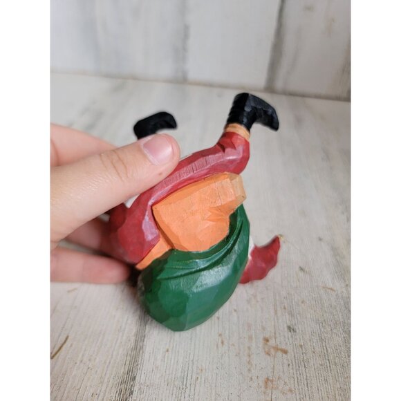 Dept 56 wooden Santa Claus helper vintage gift sack ornament Xmas - Picture 5 of 6